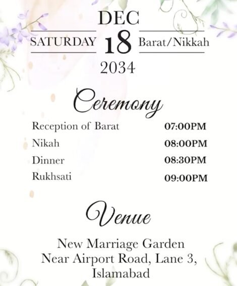 Floral Wedding Invitation